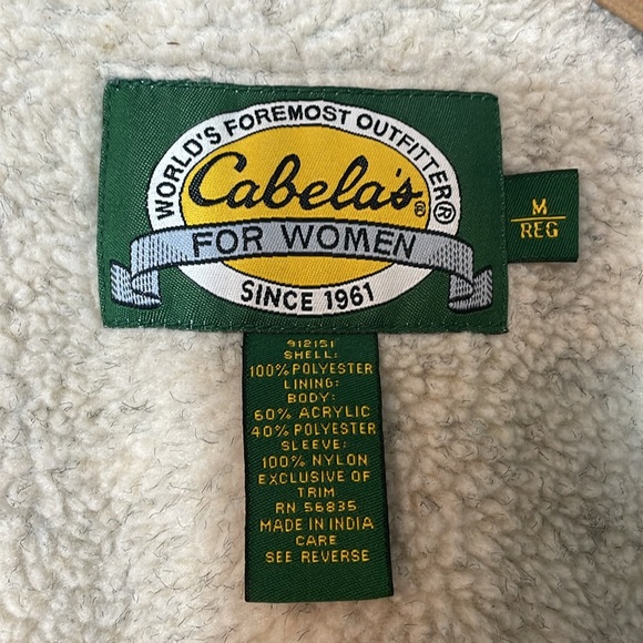 Cabelas Jacket Womens Medium Blue Sherpa Berber Fleece Southwestern Aztec Heavy - Picture 6 of 10